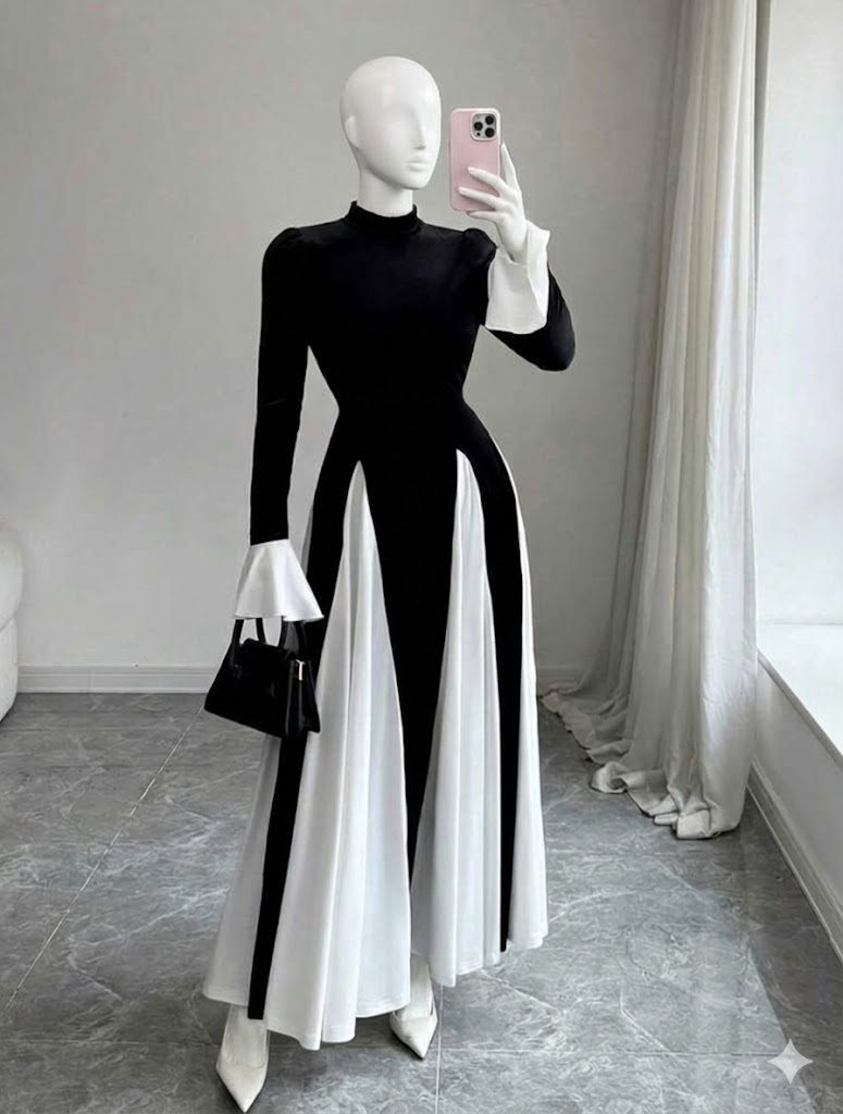Robe noir et blanc 