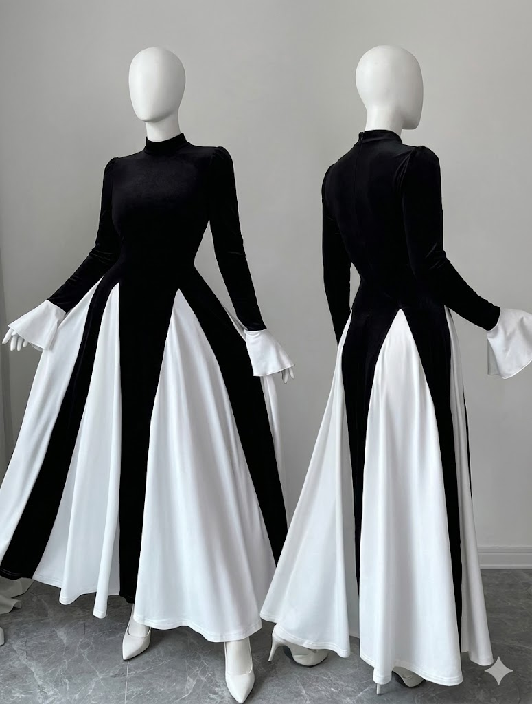Robe noir et blanc 